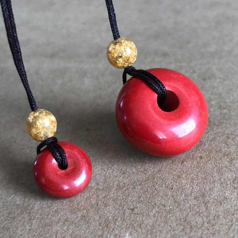 帝王红朱砂平安扣吊坠编手链挂坠天然男女士情侣儿童娃娃玉佩证书