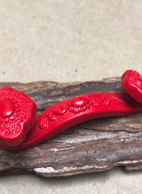 天然朱砂如意吊坠福寿如意挂件男女招财转运挂件如意钥匙扣玉坠