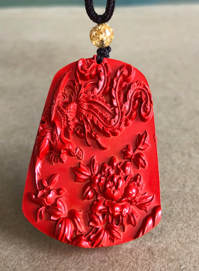 正宗红朱砂火凤凰项链男女旺运凤舞九天挂件吊坠风水四神朱雀证书