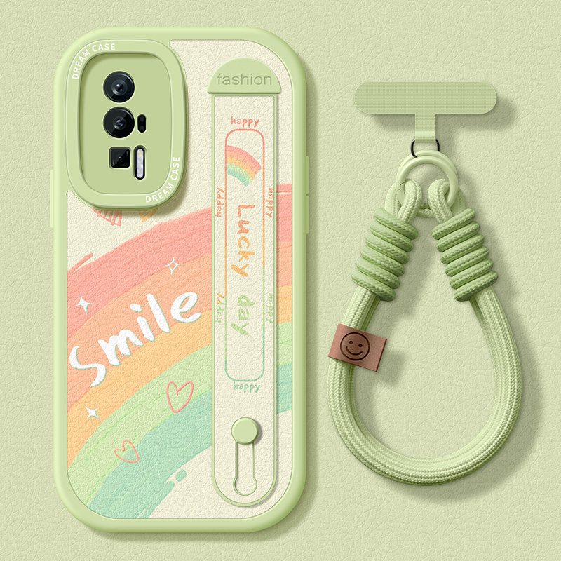 彩虹适用红米k70手机壳redmi note13女款k60pro腕带note12turbo保护套note11全包k40防摔k50硅胶note10款k30