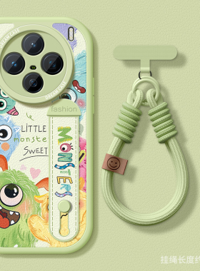 腕带适用vivox300手机壳x200s女款保护套x100pro硅胶vivo x90gt新款支架x80ultra全包防摔x70pro卡通小怪兽壳