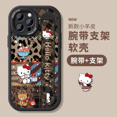 适用苹果16pro手机壳腕带支架壳