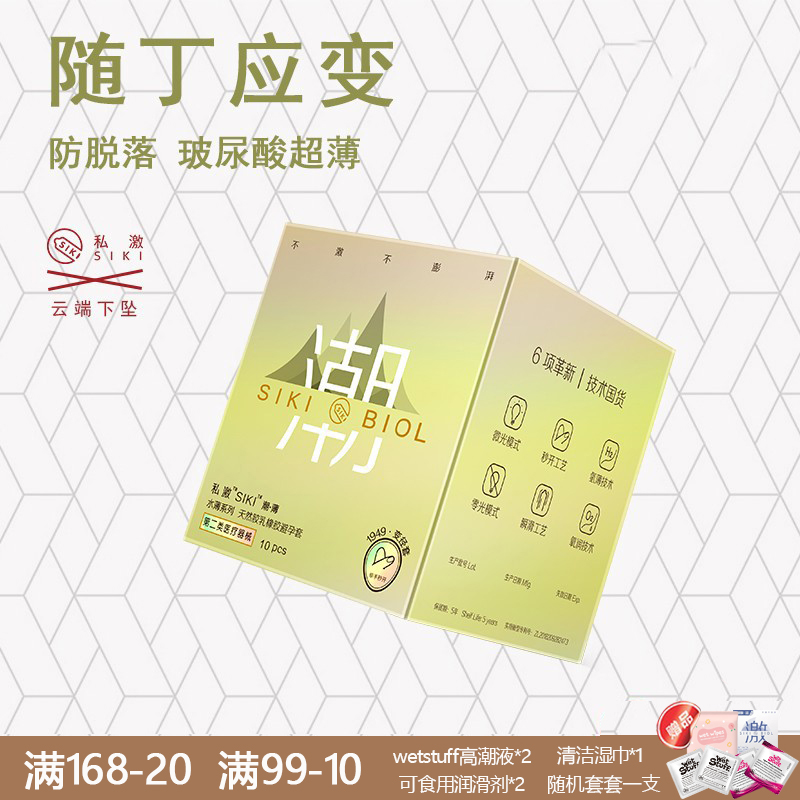 【大小自如防脱落】SIKIi私激国潮003超薄玻尿酸防止脱落避孕套