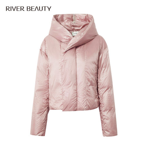 【柳哥优选】RB 女装冬季新款粉色连帽90白鸭绒羽绒服 RY21427874