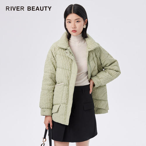 【柳哥优选】RB 女装新款轻薄立领短款90白鸭绒羽绒服 RY21449081