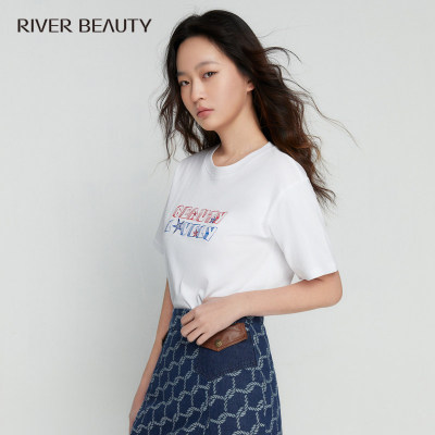 【柳哥优选】RB 甜酷品牌夏季新款时尚印花休闲T恤衫 RT22279844