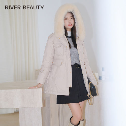 【柳哥优选】RB 女装冬季新款90白鸭绒连帽毛领羽绒服 RY21456237