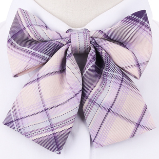 日系jk领结女学院风装 绀紫色格纹领花学生领花配饰 饰蝴蝶结衬衫