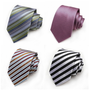 桑蚕丝真丝领带新款条纹男士正装商务新郎结婚职业上班礼盒装领带