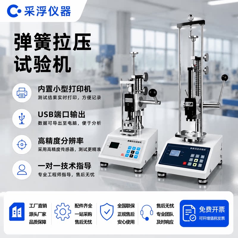 弹簧拉压试验机测试拉伸压缩弹簧变形量数显拉力计弹簧负荷试验仪