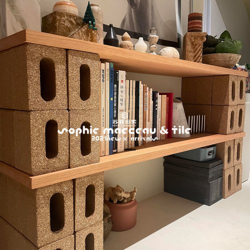 秸秆砖环保再生可回收材料桔梗构件艺术砖商场步行街室外艺术装置