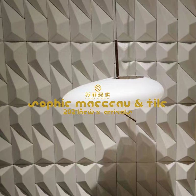 3D立体水泥砖肩软包凹凸造型异型手工砖奶茶咖啡厅客餐厅墙