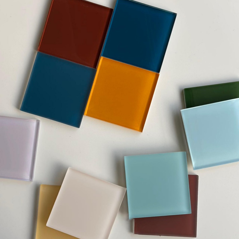 果冻透亮磨砂玻璃砖多巴胺卫生间瓷砖背景玄关洗手台吧台手工砖