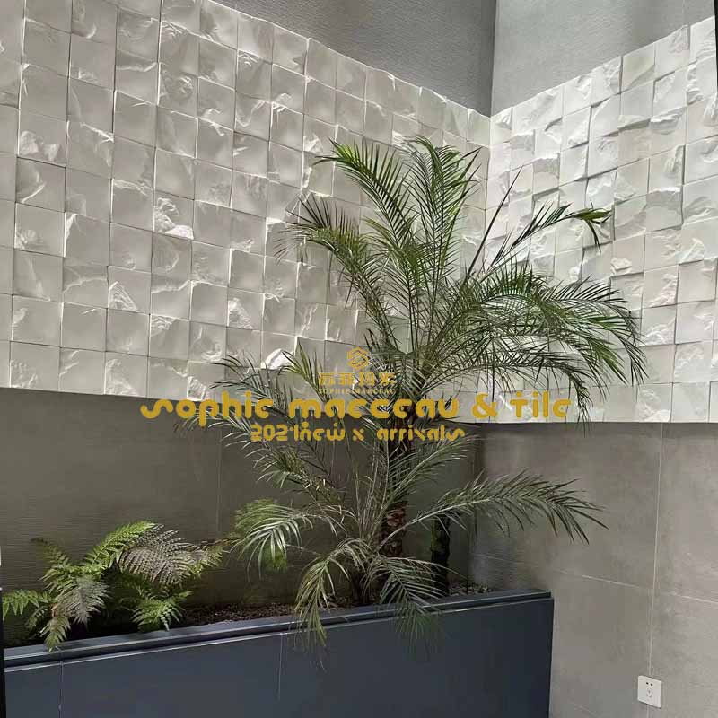 2023新款3D立体艺术水泥砖软包造型异型手工砖奶茶咖啡厅餐厅墙面