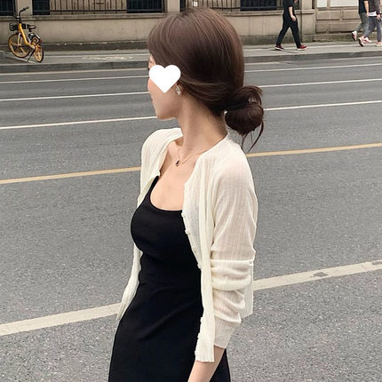 2026新款外搭配吊带裙子针织小开衫女夏季薄款披肩冰丝防晒空调衫