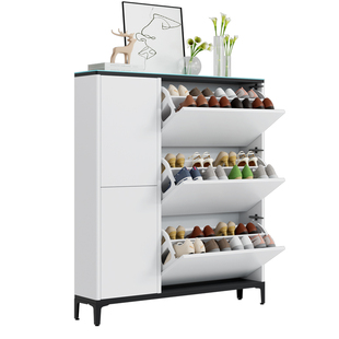 华盛达钢制超薄翻斗鞋柜家用门口款楼道入户大容量玄关柜小窄鞋架