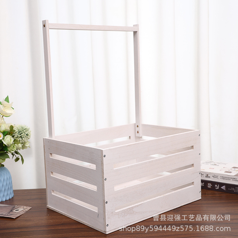 木制婴儿收纳筐家用衣物玩具收纳篮婴儿衣物置物架淋浴实木收纳筐