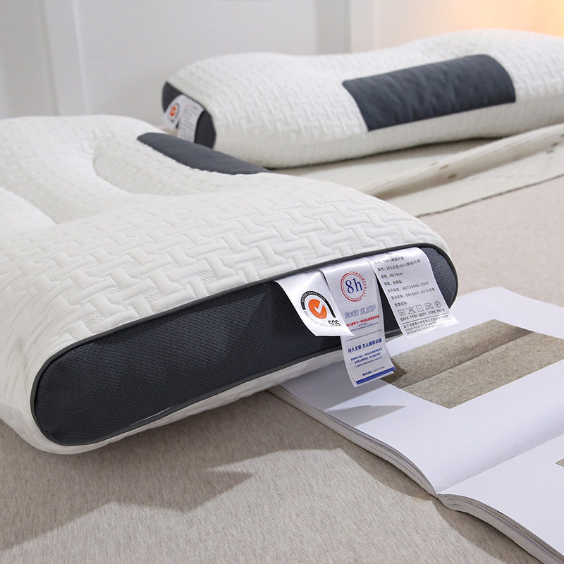 枕头护颈椎助睡眠枕芯华夫格家用不塌陷按摩枕一对装助分区可水洗