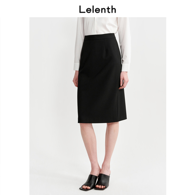 【体制内】Lelenth 黑色面试半身裙女夏职业一步裙正装包臀西装裙