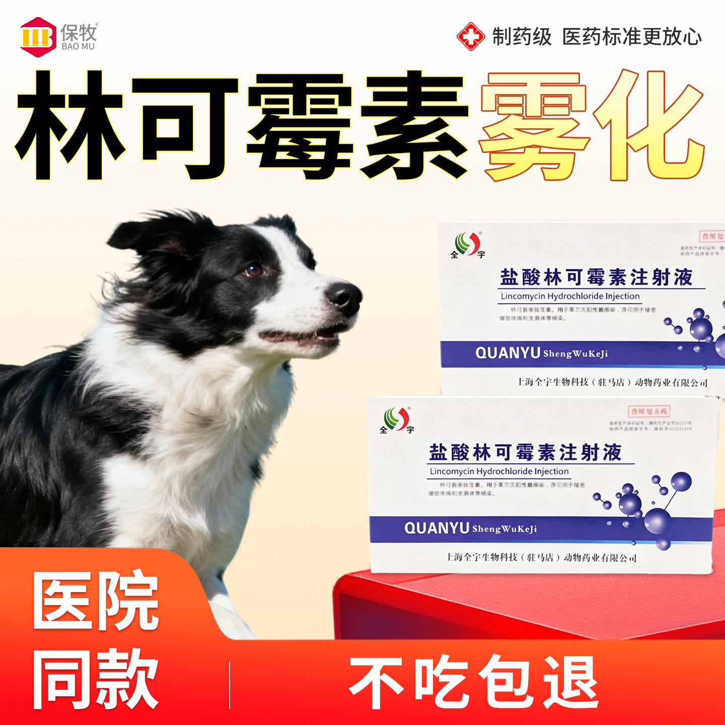 林可霉素雾化兽用猫狗猪牛羊咳嗽肺炎尿路感染咳喘发烧炎症消炎