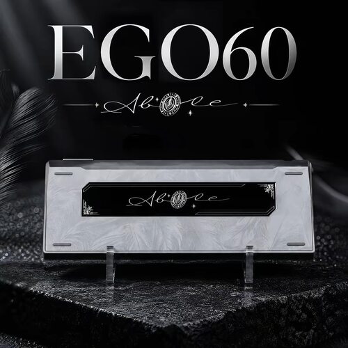 ego60银色羽毛黑色羽毛幸运币改装替换铝壳适配wooting，ev63