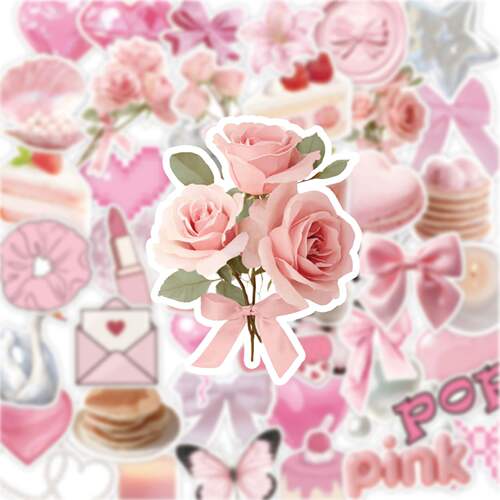 PINK贴纸高颜值粉色少女心手账