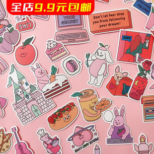 148张莫格少女手账贴纸少女心可爱韩系ins风高颜值手帐装饰贴画