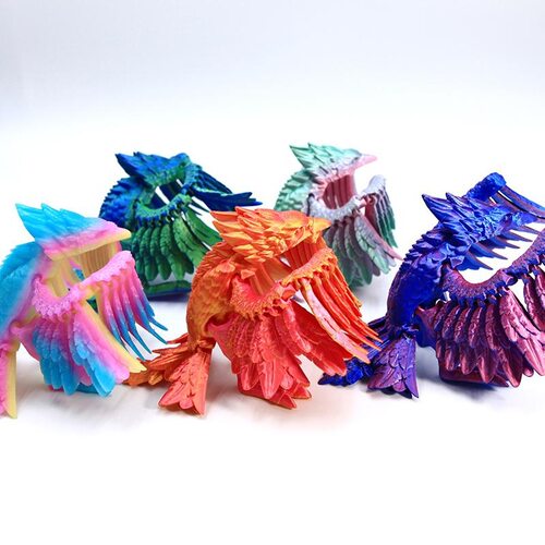 3D打印凤凰仿真动物模型玩具带翅膀儿童礼物关节可动摆摊关节可动