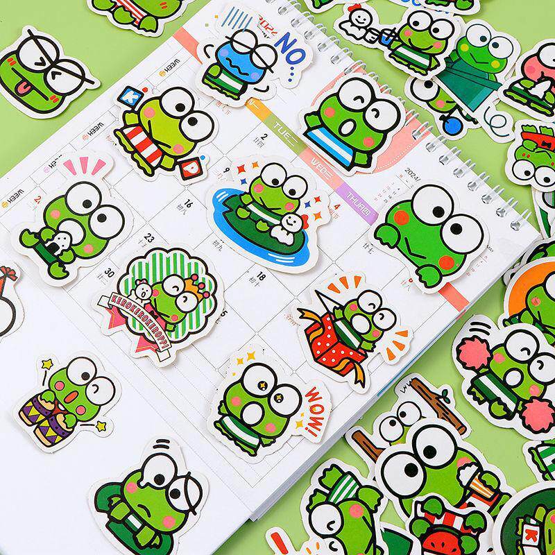 50张大眼蛙可洛比可爱贴画卡通DIY装饰笔记本手帐电脑装饰贴纸
