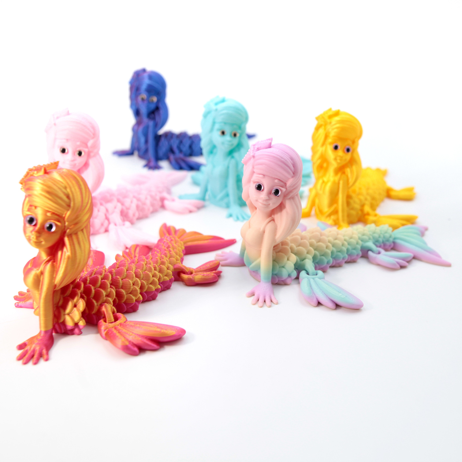 3d打印美人鱼关节可动摆件模型女孩礼品儿童玩具摆摊大全益智礼物