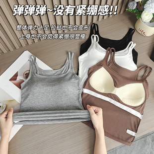 带胸垫薄款 新款 显瘦夏季 针织韩版 透气 美背吊带背心女外穿内搭修身