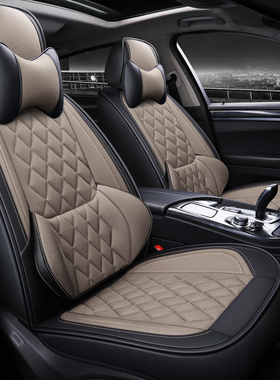 汽车坐垫四季通用英菲尼迪Q50L/QX50/ESQ/Q70L亚麻座套全包围座垫