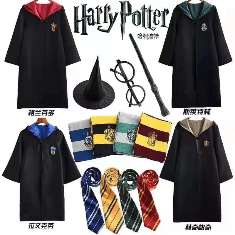 哈利波特cosplay圣诞节儿童女服装衣服魔法袍斗篷男表演服巫师袍_虎窝淘