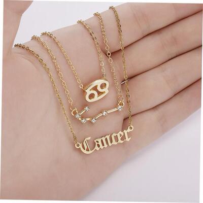3pcs set Zodiac women necklace Personality new gift couple