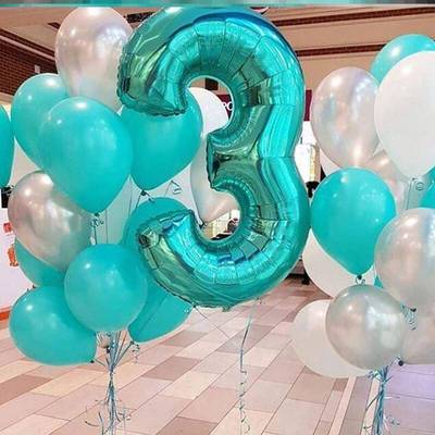 40Inch Big Foil Birthday Balloons Blue Helium Number Balloo
