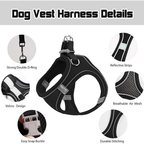 Pet Dog harness and leash set Reflective Breathable Harness