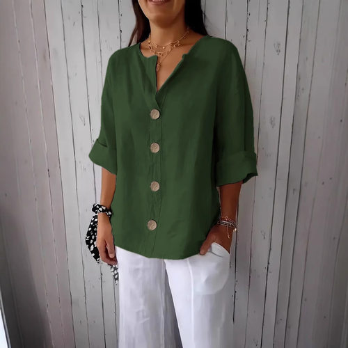 2026 Summer New Loose-fit T-shirt For Women, V-neck Cotton-l