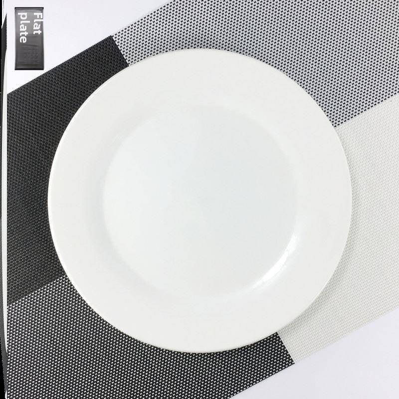 1 pure white round plates Dinner plate home cerami 1