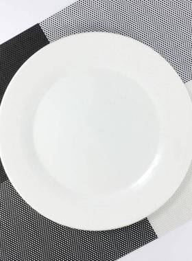 1 pure white round plates Dinner plate home cerami 1