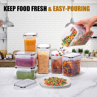 Kitchen 7pcs Food Containers Set BPA Free Plastic Airtight S