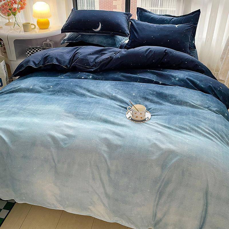 简约芦荟棉磨毛印花薄款四件套 Printed Thin Four Piece Set0