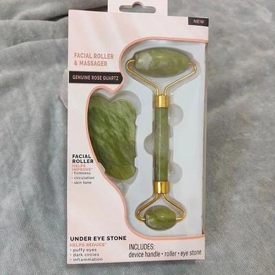 Natural Jade Scraping Board Roller Massager Law Tattoo Eye B