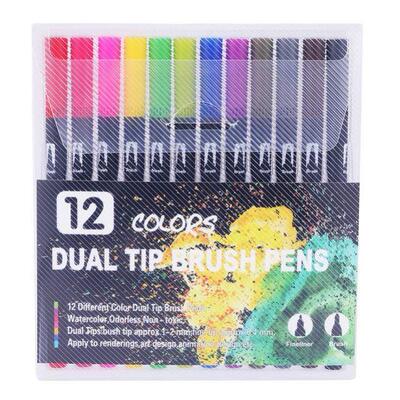 FineLiner Drawing Watercolor Marker Pens Dual Tip Brush pen