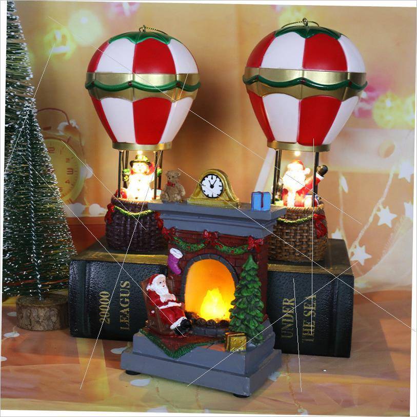 Christmas glow old man snowman fireplace night light