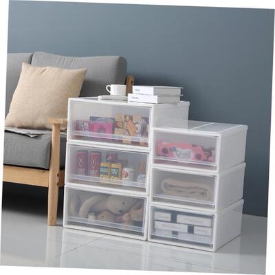 Drawer type storage box plastic transparent wardrobe storage