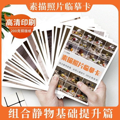 素描照片临摹卡组合静物