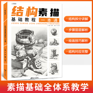 一线美誉零起步素描基础教程书结构素描基础教程 素描入门自学零基础教程教材书籍 铅笔画临摹静物风景石膏头像学画画绘画手绘画册