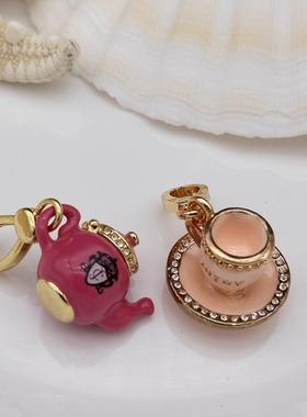 时尚可爱 红色可开盖壶 粉色套杯 吊坠--J8010-J8018