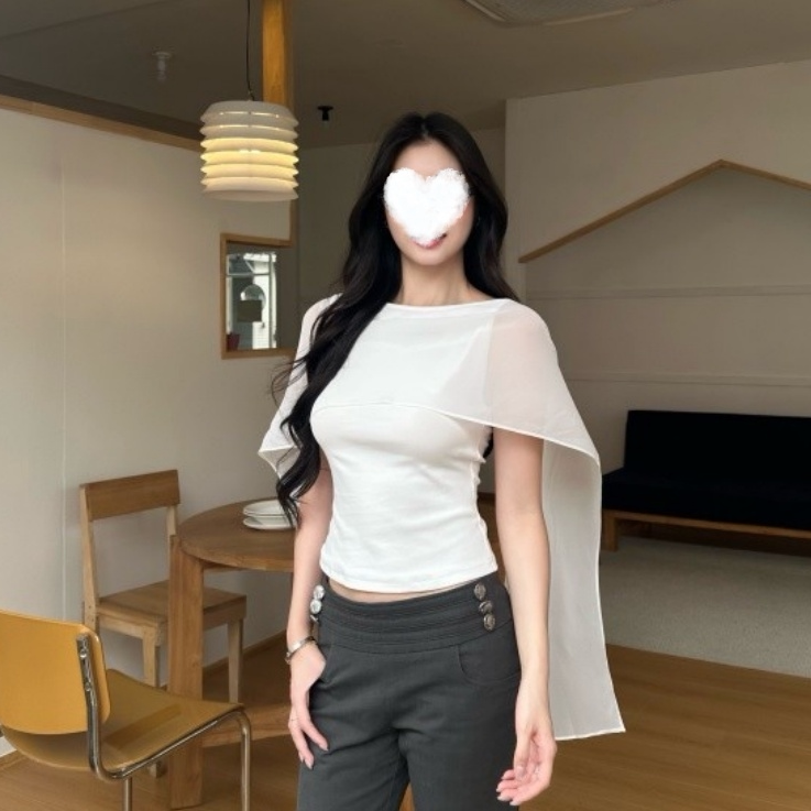 【仙气飘飘】气质小衫薄纱拼接披肩一字领背心女夏款拍照出片上衣