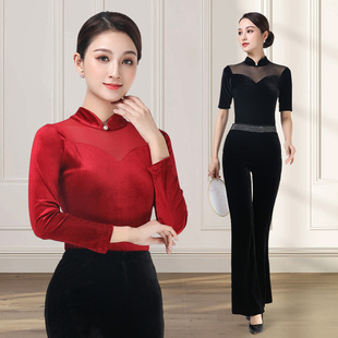 形体训练服装2025新款秋冬金丝绒导师服气质形体服套装练功培训服